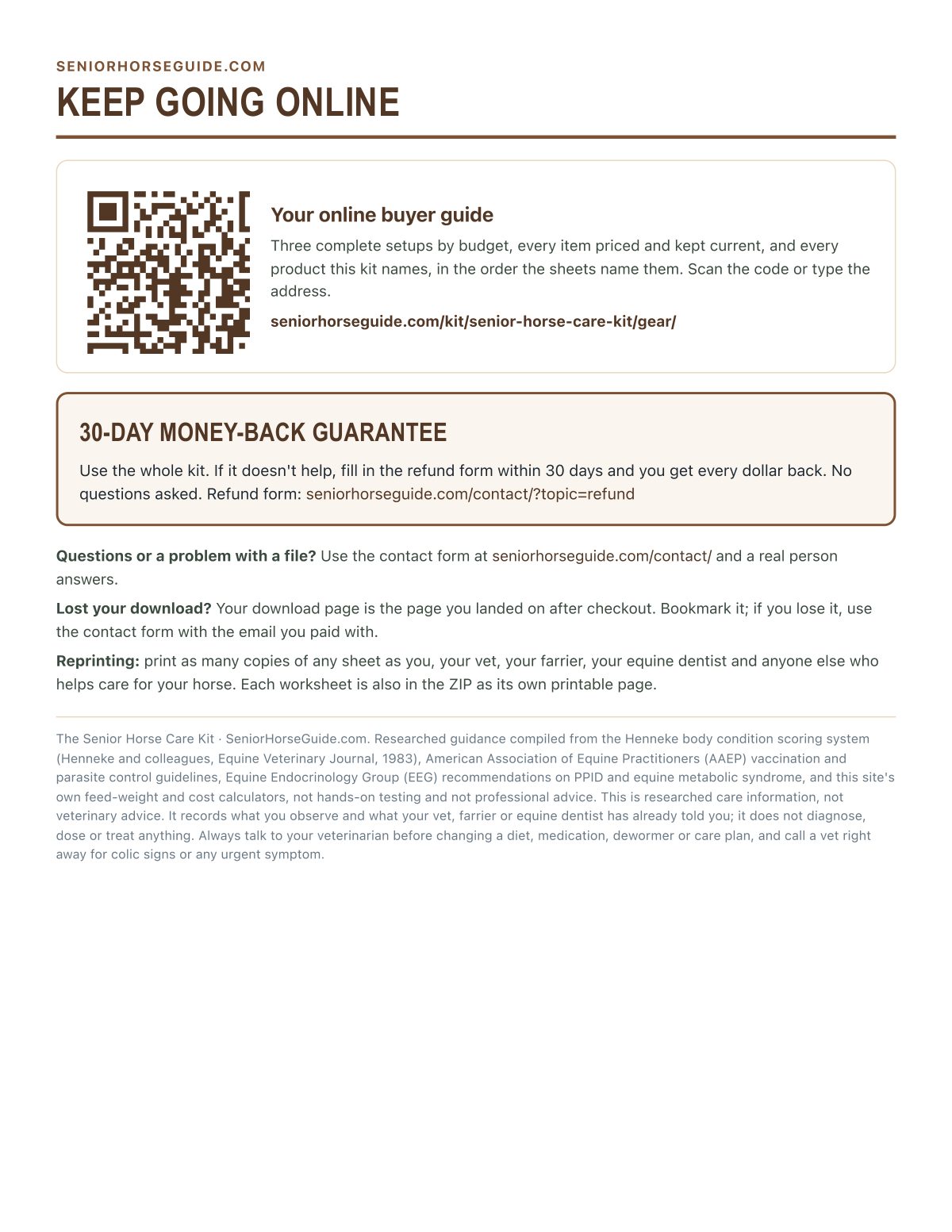 Buyer guide and guarantee
